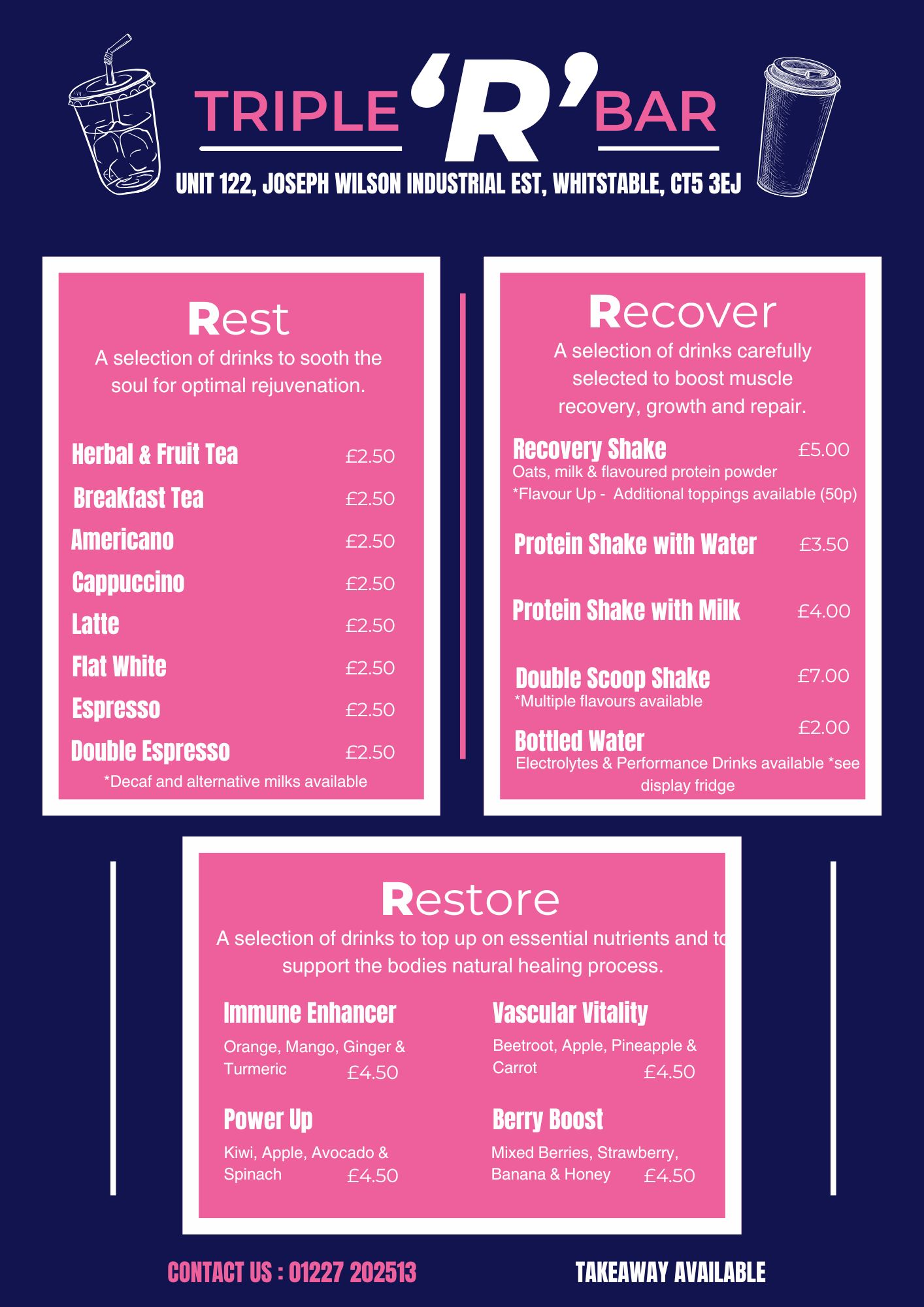 Triple R Bar Menu