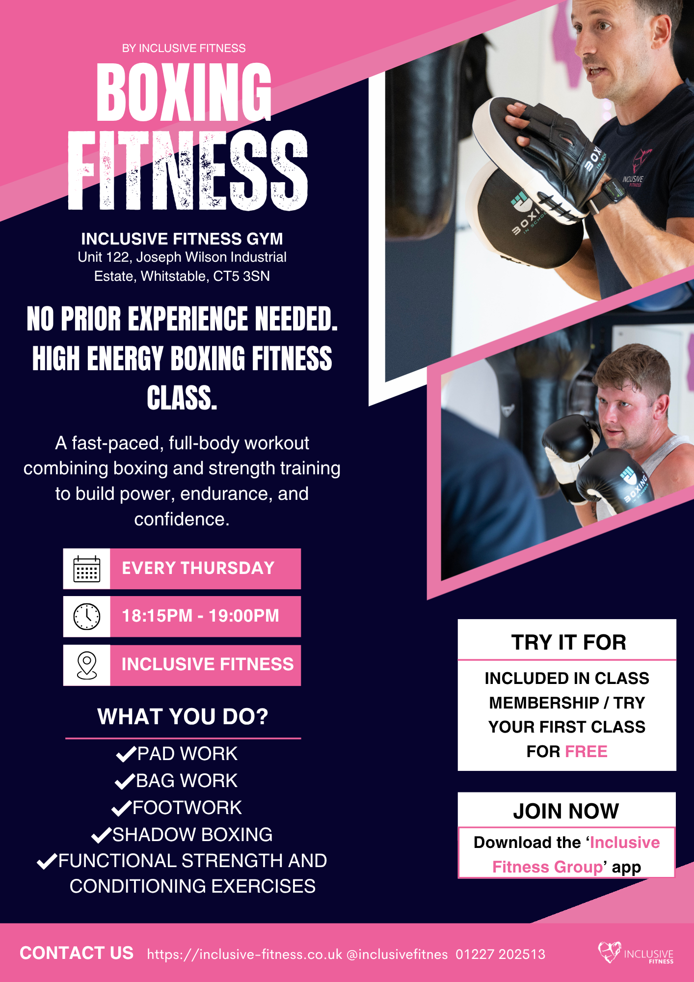 Boxing Fitness class flyer