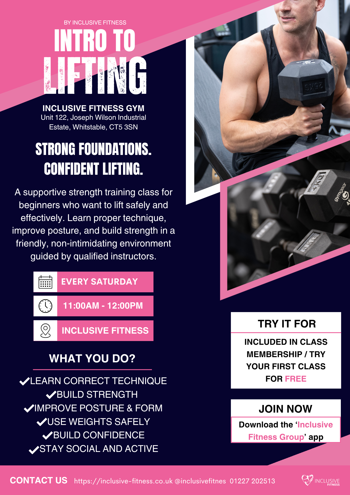 Intro to Lifting class flyer