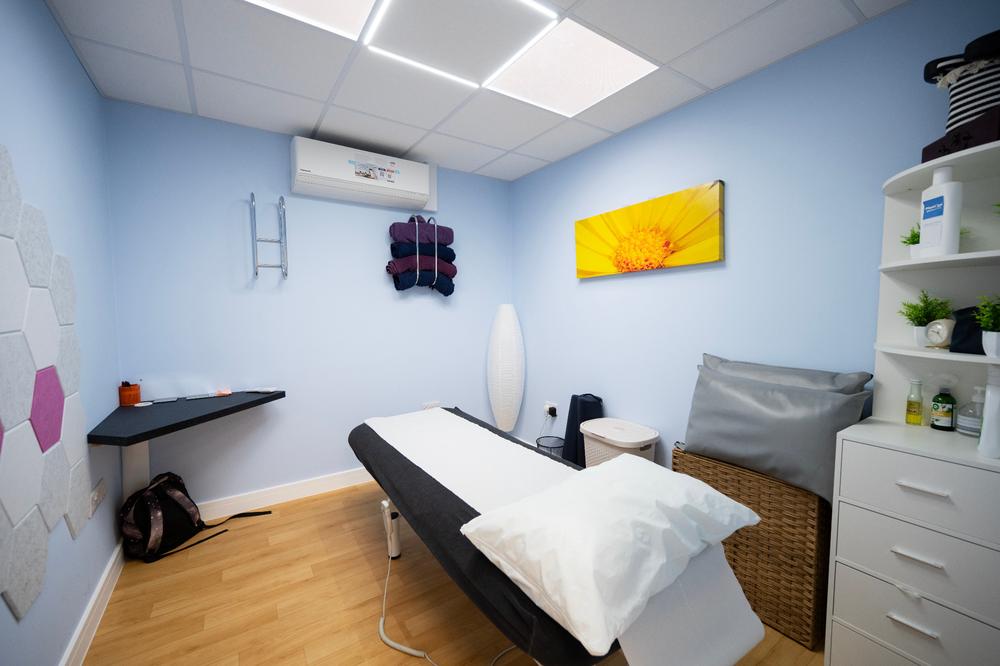 Peaceful treatment room for therapy and wellness services